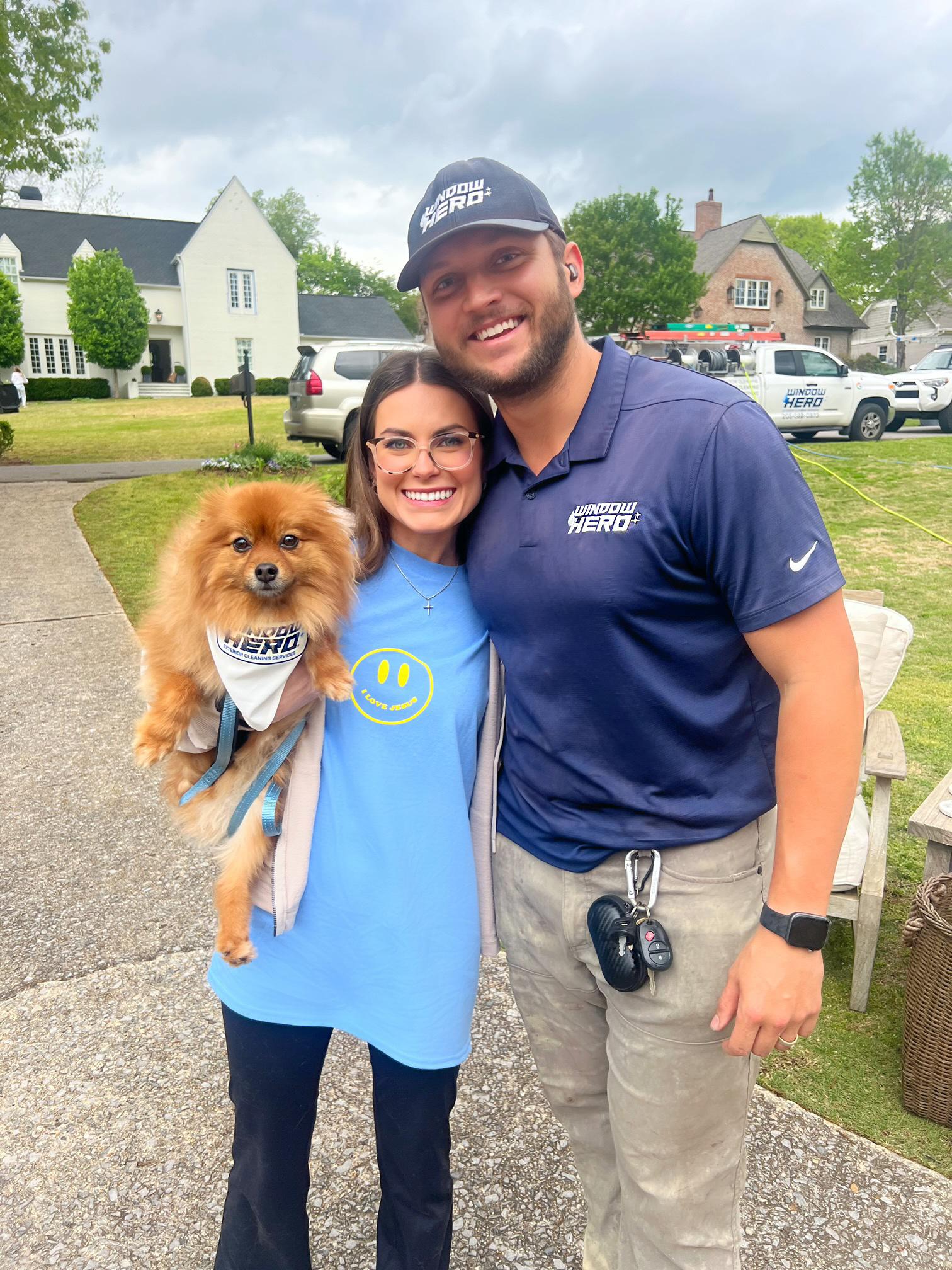 Owner/President - Chase White with his wife Emma & dog Hank