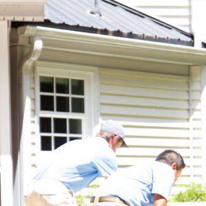 K-style gutter system on a white home.
