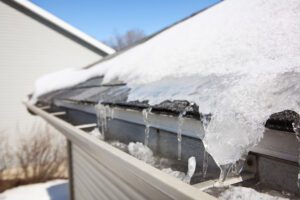 gutter with ice damage